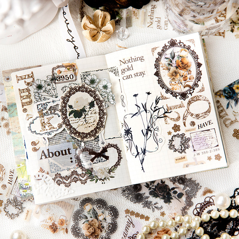 ROLLO WASHI TAPE EN PET COLECCION ROMANTIC Dark Vintage