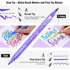Set marcadores metalicos punta brush lettering