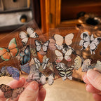 CAJA DE 100 PLANCHAS DE STICKERS MARIPOSAS
