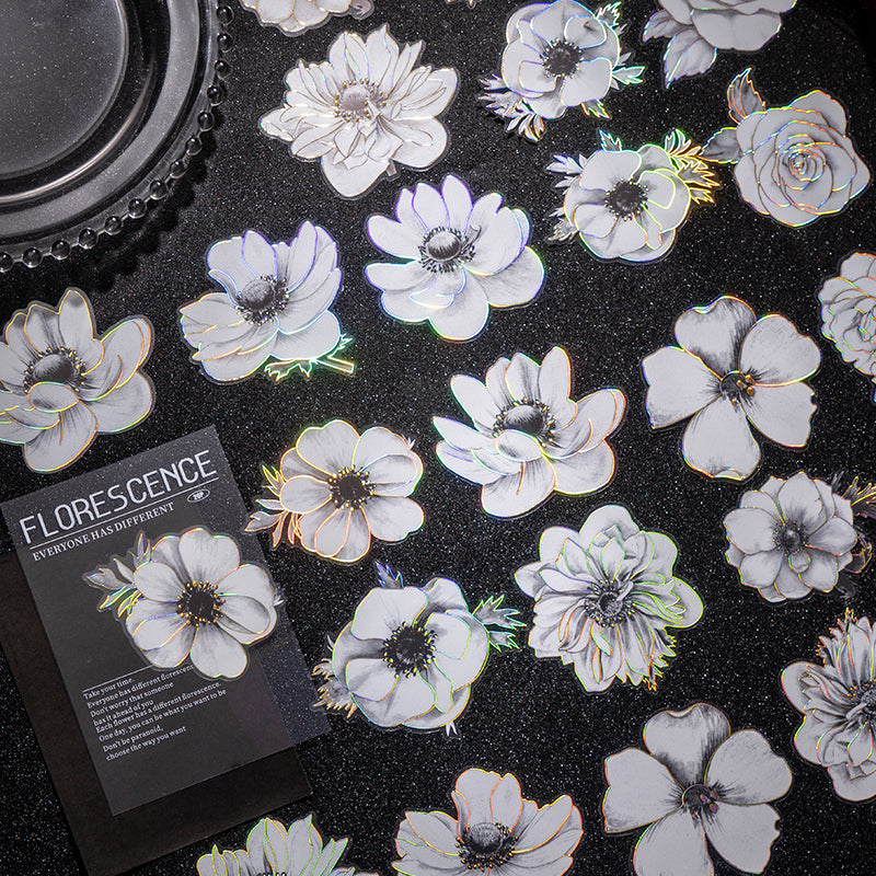 STICKERS FLORES BLANCAS COLECCION FLORESCENCE