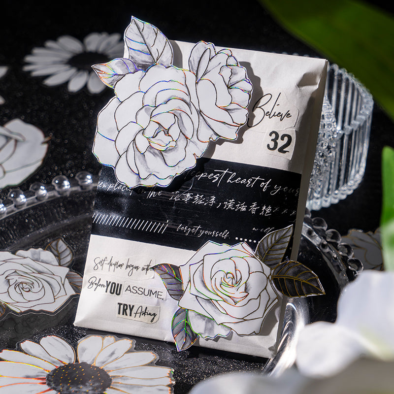 STICKERS FLORES BLANCAS COLECCION FLORESCENCE