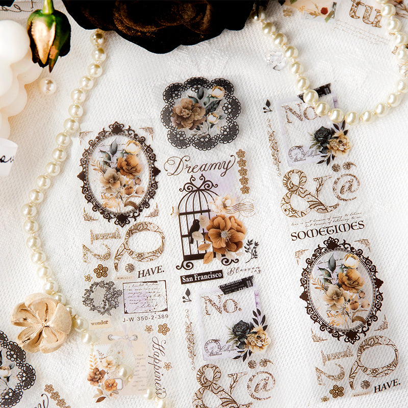 ROLLO WASHI TAPE EN PET COLECCION ROMANTIC Dark Vintage