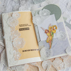FLORES EN PAPEL VEGETAL CON RELIEVE EN BLANCO