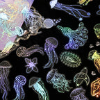 STICKERS HOLOGRAFICO PET DORADO PLATEADO
