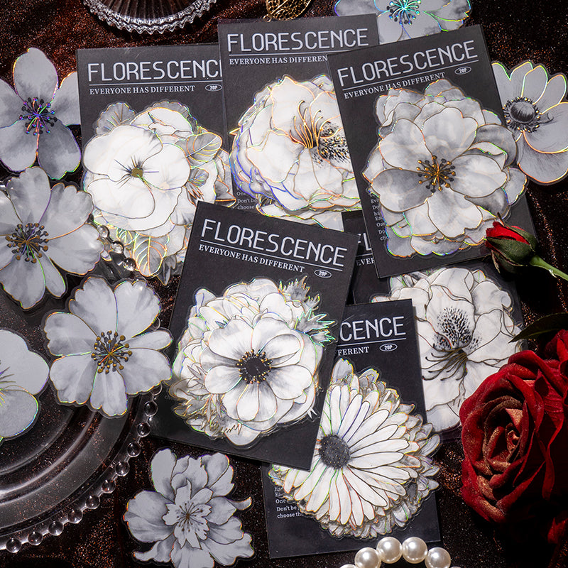 STICKERS FLORES BLANCAS COLECCION FLORESCENCE