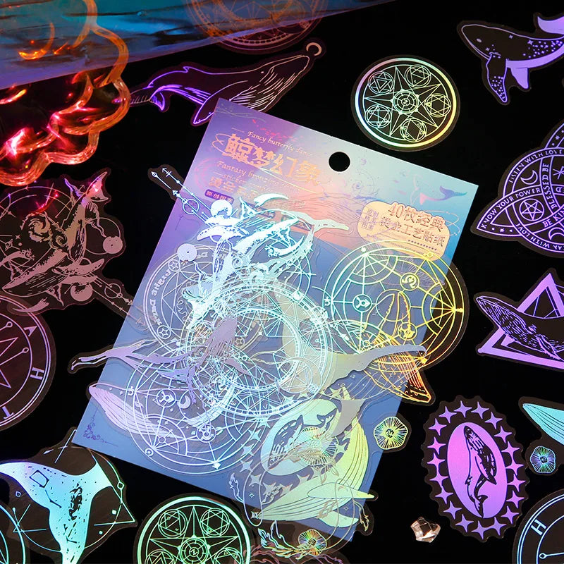 STICKERS HOLOGRAFICO PET DORADO PLATEADO