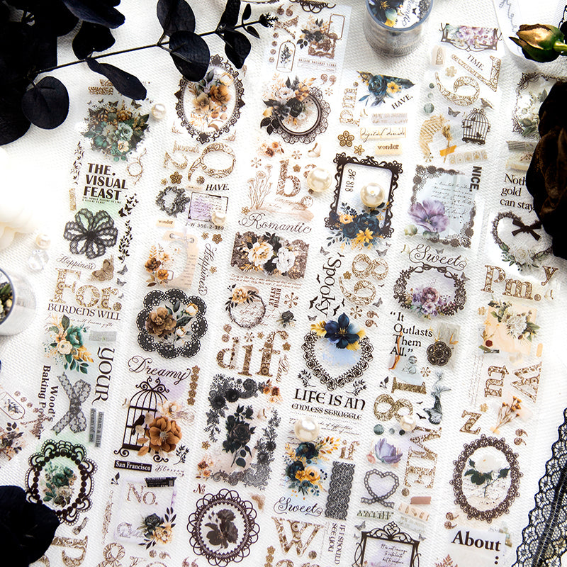 ROLLO WASHI TAPE EN PET COLECCION ROMANTIC Dark Vintage