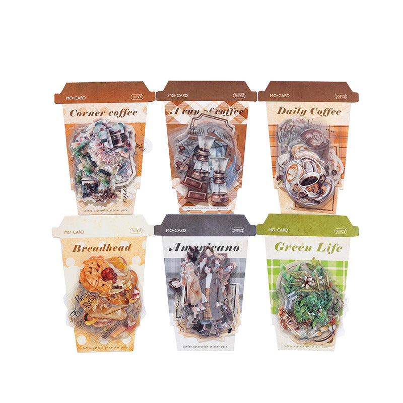 STICKERS COLECCION  COFFEE EN PET