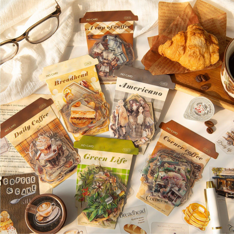 STICKERS COLECCION  COFFEE EN PET