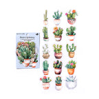Stickers adhesivos de PET con diseño aesthetic de plantas en maceta y flores