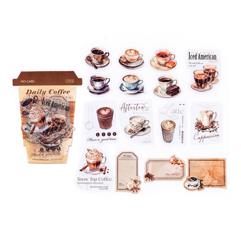 STICKERS COLECCION  COFFEE EN PET