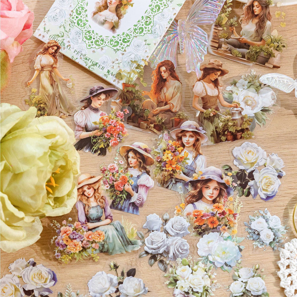STICKERS COLECCION  Serie Chicas & Flores en PET