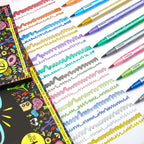 Set marcadores metalicos punta brush lettering