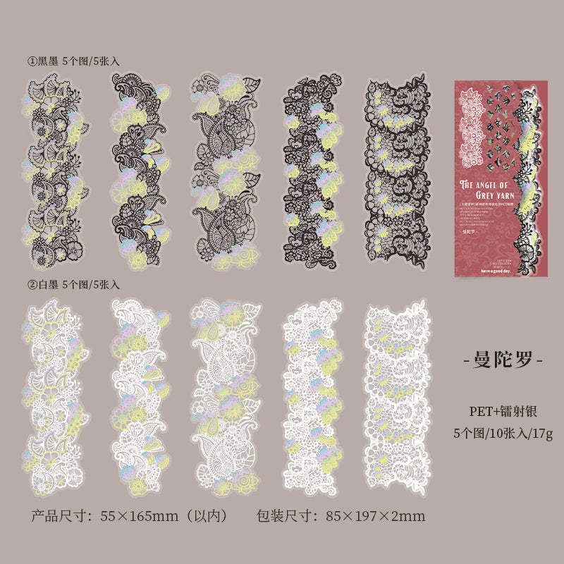 THE ANGEL OF GREY YARN STICKERS PET ENCAJE