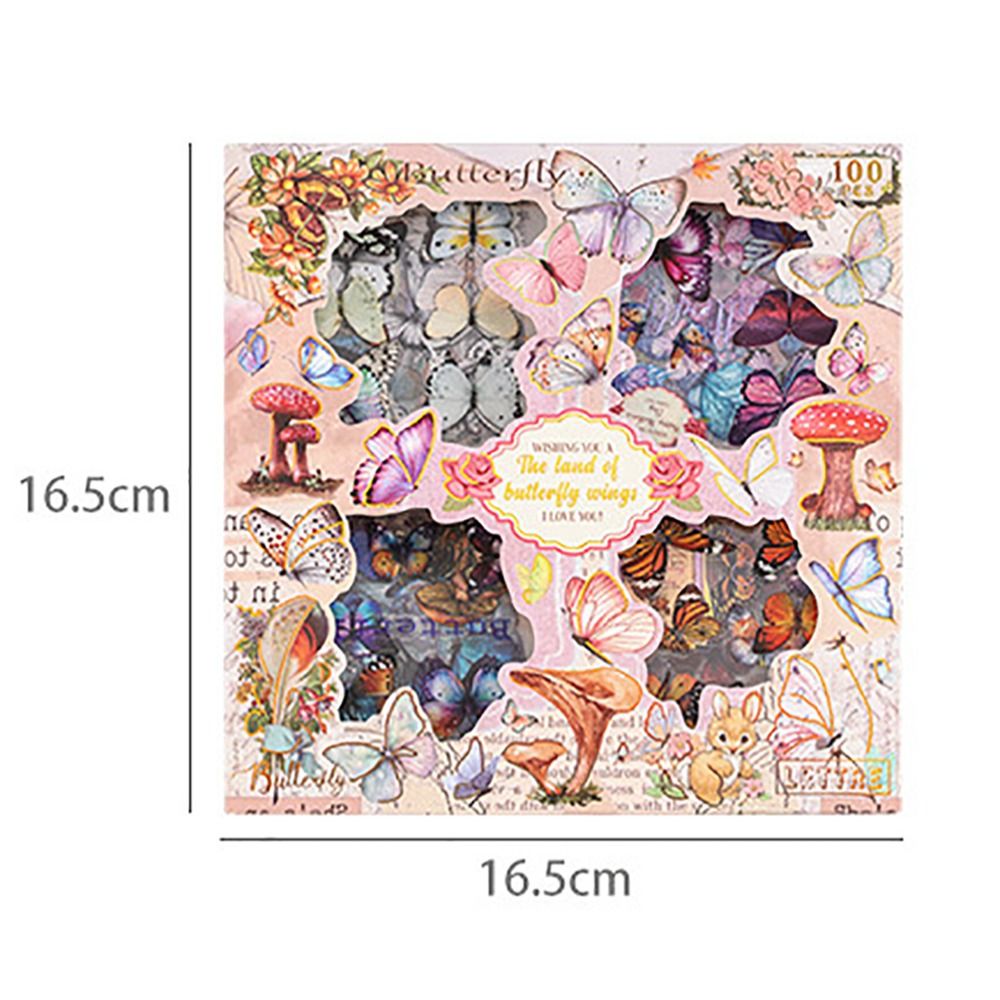 CAJA DE 100 PLANCHAS DE STICKERS MARIPOSAS