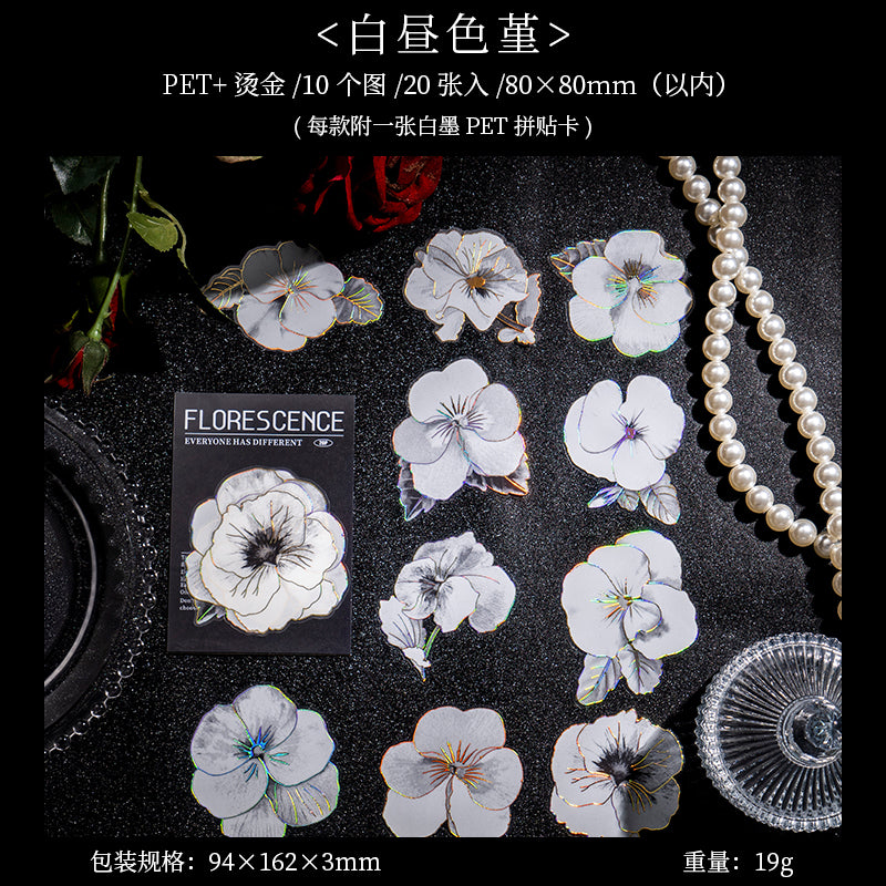 STICKERS FLORES BLANCAS COLECCION FLORESCENCE