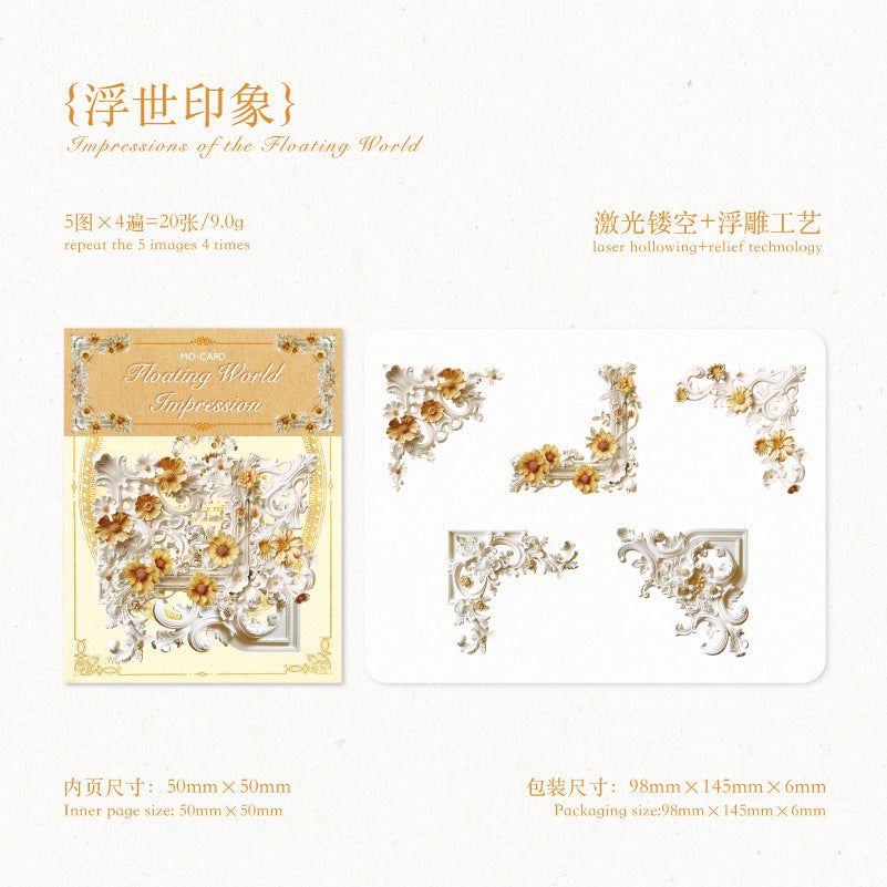 ESQUINEROS VINTAGE CON RELIEVE FLORALES