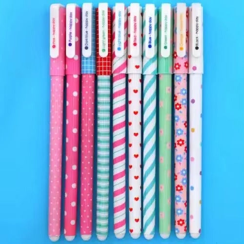 Set 10 Lapiceras En Estuche Rígido Modelo Rosa