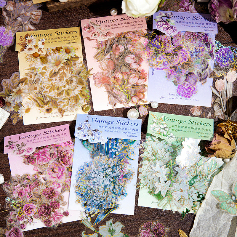 PET Plant Flowers Stickers