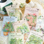 Stickers adhesivos de PET con diseño aesthetic de plantas en maceta y flores