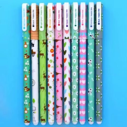 Set 10 Lapiceras En Estuche Rígido Modelo Cute Animal