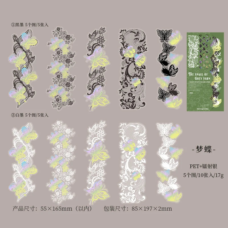 THE ANGEL OF GREY YARN STICKERS PET ENCAJE