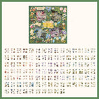 CAJA DE 100 PLANCHAS DE STICKERS VERDE VINTAGE