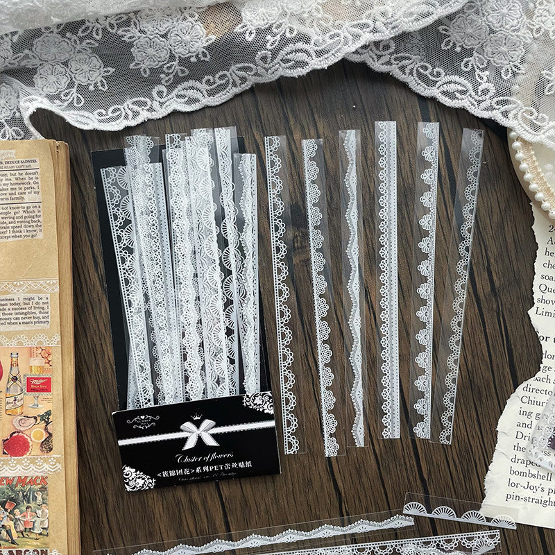 STICKERS ENCAJE PUNTILLA BLANCO