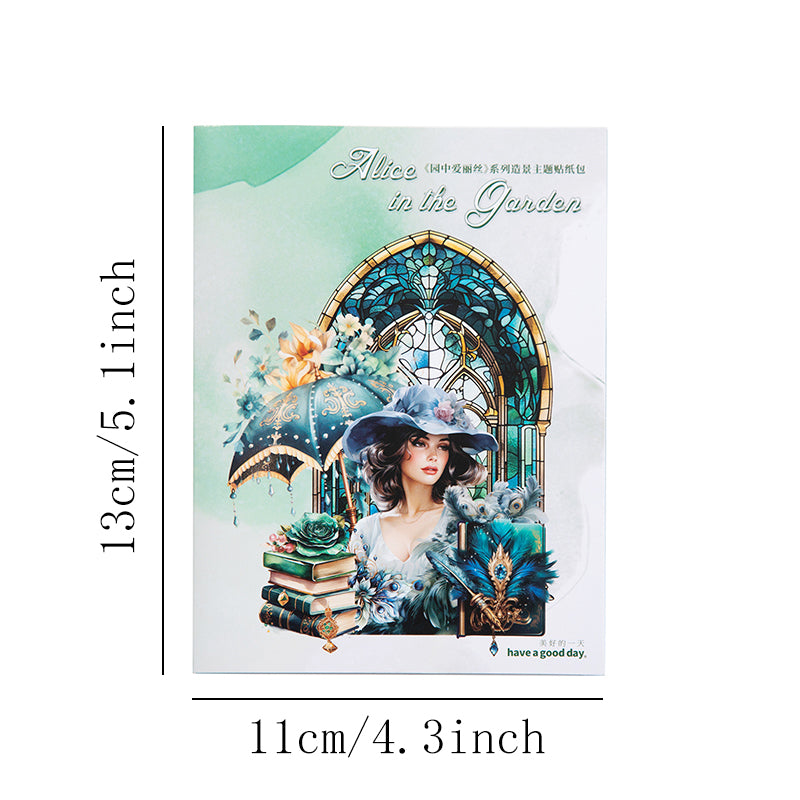 Pack de Stickers PET "Alice in The Garden"