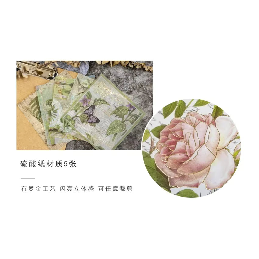 Kit de papeles y stickers Love and Freedom (15 piezas)