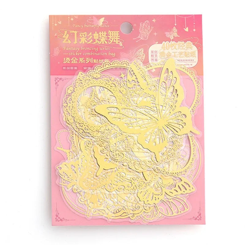 STICKERS HOLOGRAFICO PET DORADO PLATEADO