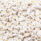 100 Letras Redondas blanco Dorado
