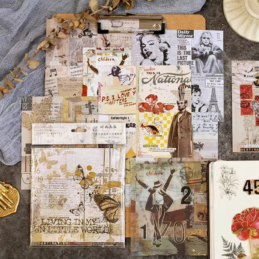 Kit de papeles y stickers Love and Freedom (15 piezas)