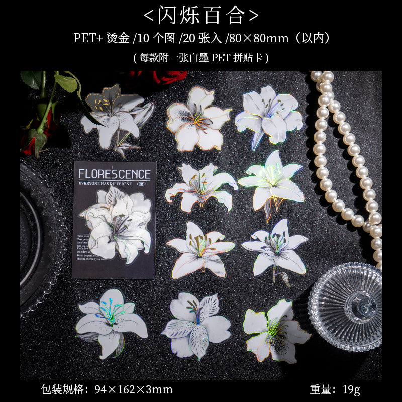 STICKERS FLORES BLANCAS COLECCION FLORESCENCE