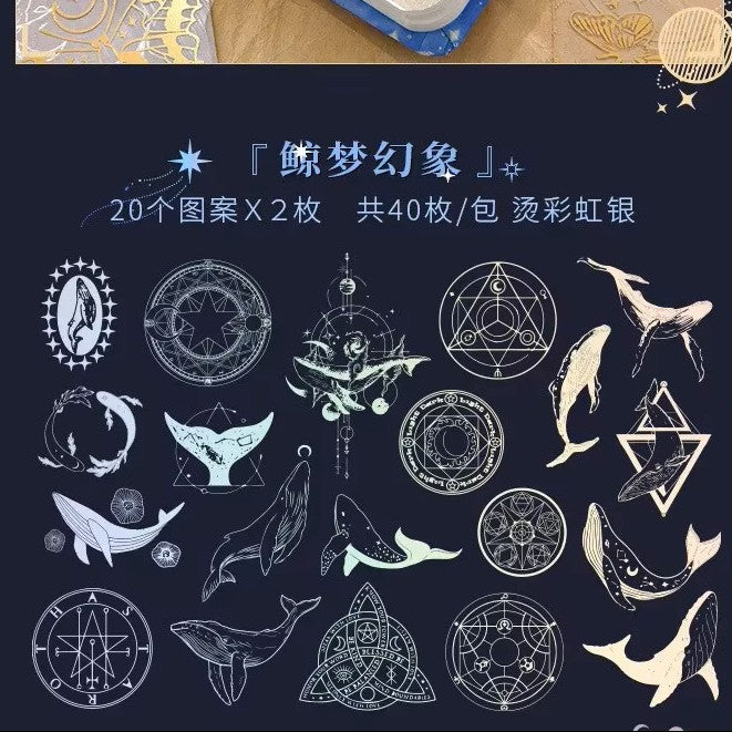 STICKERS HOLOGRAFICO PET DORADO PLATEADO