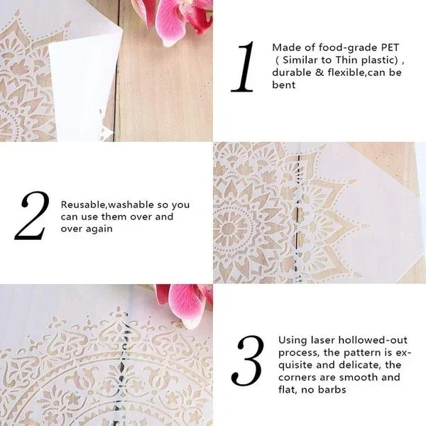 Set estencil 9pcs/set 30cm