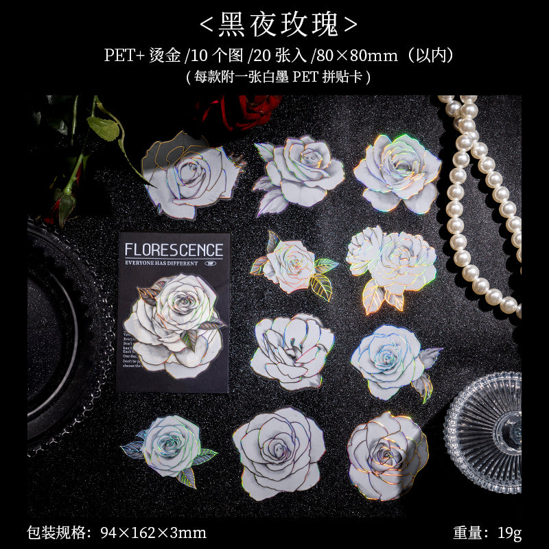 STICKERS FLORES BLANCAS COLECCION FLORESCENCE
