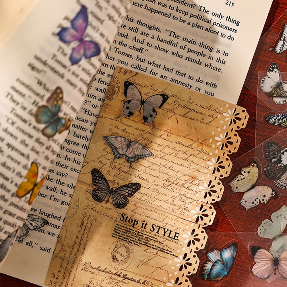 CAJA DE 100 PLANCHAS DE STICKERS MARIPOSAS
