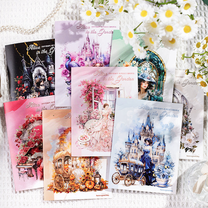 Pack de Stickers PET "Alice in The Garden"