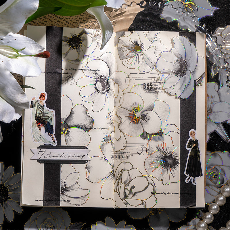 STICKERS FLORES BLANCAS COLECCION FLORESCENCE