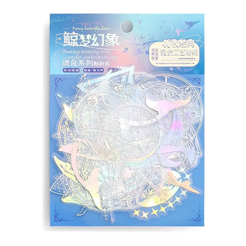 STICKERS HOLOGRAFICO PET DORADO PLATEADO