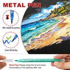 Set marcadores metalicos punta brush lettering