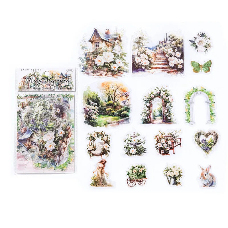 PET Stickers Retro Flowers