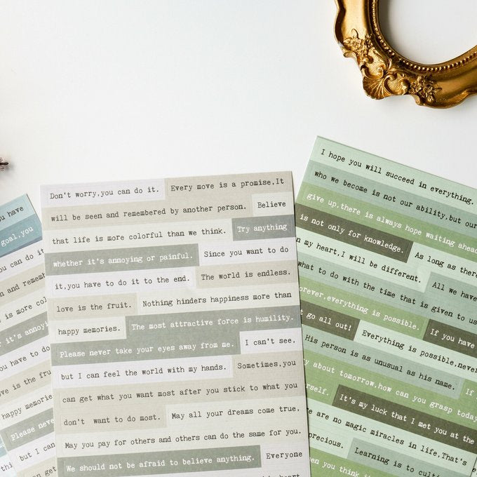 Set de stickers de frases Indifference (6 planchas)