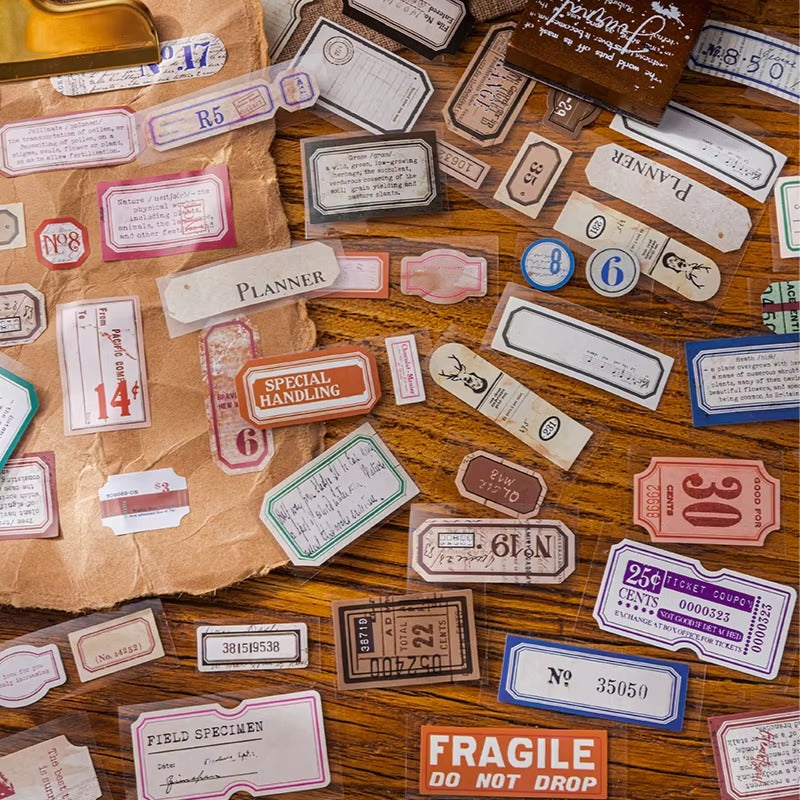 Rollo de stickers vintage (55 mm x 2 m)