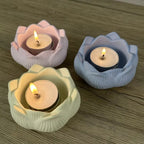 Molde de silicona flor de loto porta vela