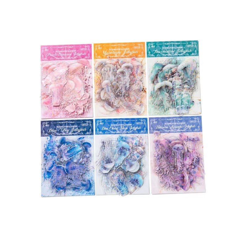Stickers PET Jellyfish Fantasy Illustration (40 piezas)