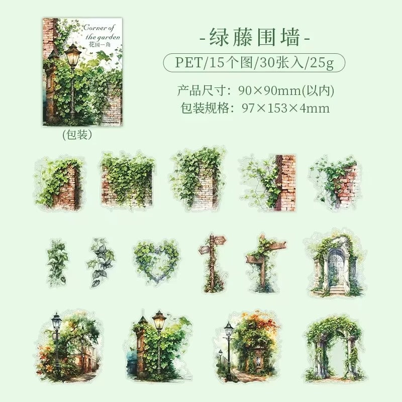 Stickers PET Corner of the Garden (30 piezas)