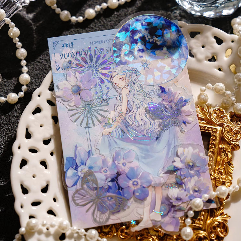 Stickers de flores PET (Flower Fantasy Atlas Series, 40 piezas)