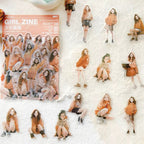Stickers de chicas estilo ilustrado (PET, 40 piezas)